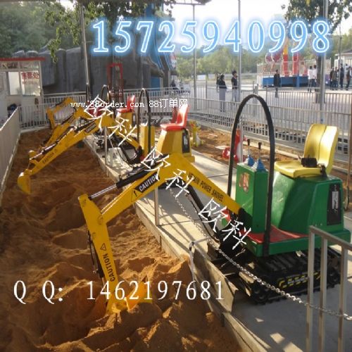 游樂場用兒童挖掘機 180度旋轉兒童挖掘機